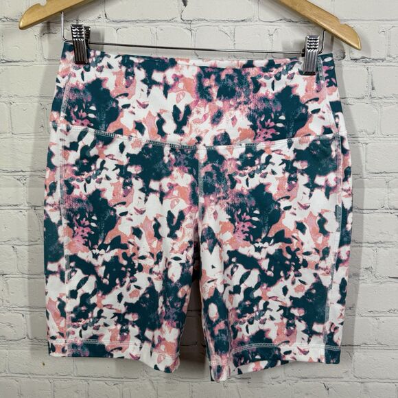 Zelos Biker Shorts Women Large Colorful Geometric Athletic Active wear Gym Run - Picture 1 of 10